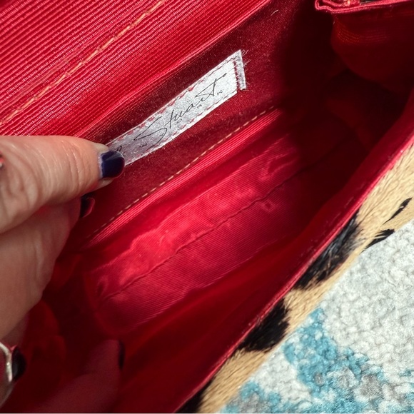 Vintage 90s Jill Stuart Leopard Print Fur Crossbody Bag - Picture 6 of 14